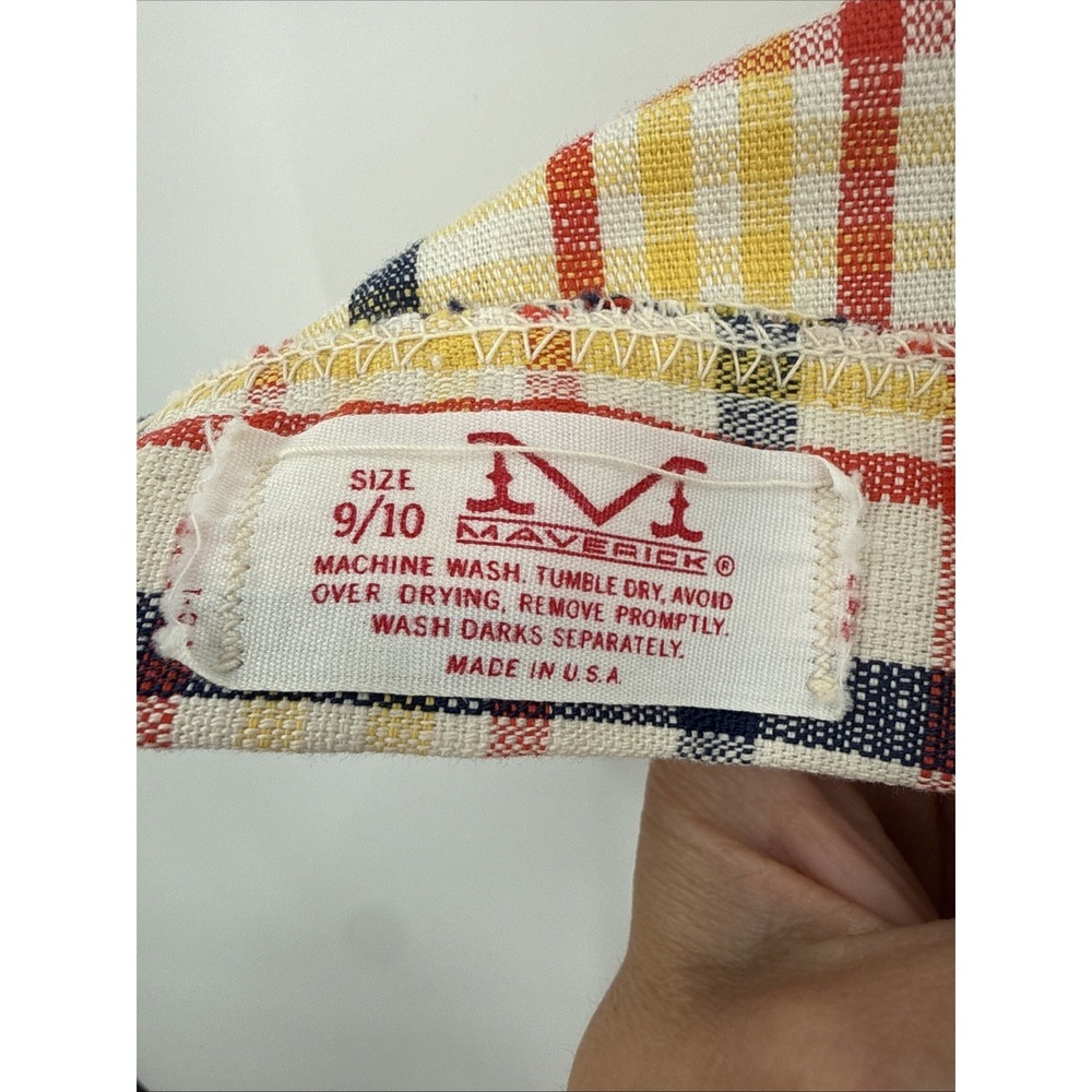 Vintage Maverick Womens 70's Plaid Woven Bell Bottom Pants Size 25x31 Retro USA - Picture 10 of 13